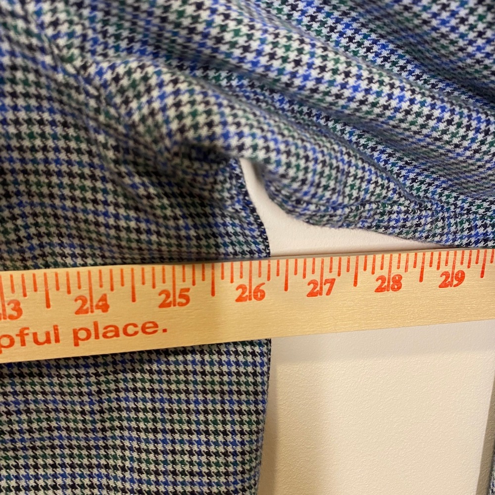 L.L. Bean Button Down Shirt Mens XL-Tall Blue Houndstooth Excellent Long Sleeve - Picture 9 of 10